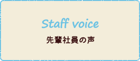 Staff voice　先輩社員の声